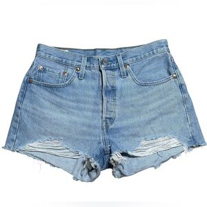 LEVIS 501 blank tab rare cutoff jean shorts size 28 NWOT 100% cotton